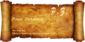Paor Zotmund névjegykártya